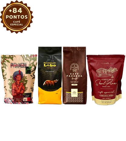Kit Degustação 2kg Café Especial Sul de Minas 4x 500g