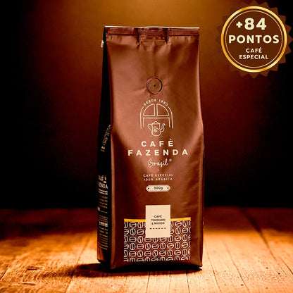 Café Especial Fazenda Brasil 500g Sul de Minas Arábica 84 Pontos Farm Coffee