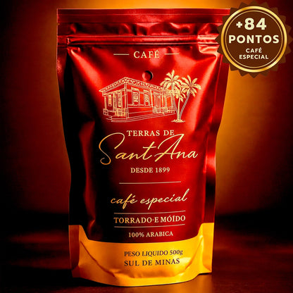 Café Especial Terras de Sant'ana 500g Sul de Minas Arábica 84 Pontos Farm Coffee