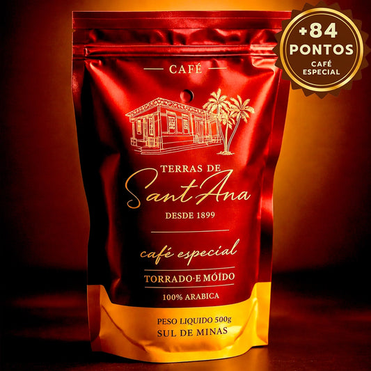 Café Especial Terras de Sant'ana 500g Sul de Minas Arábica 84 Pontos Farm Coffee
