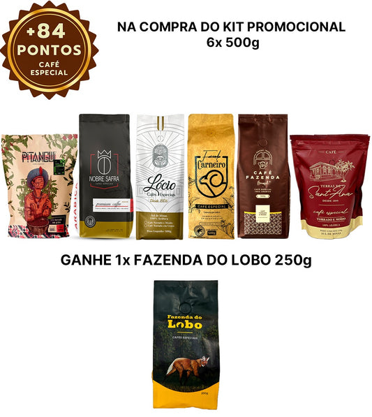 Kit Promocional 3,25 kg Café Especial Sul de Minas 6x 500g 1x 250g