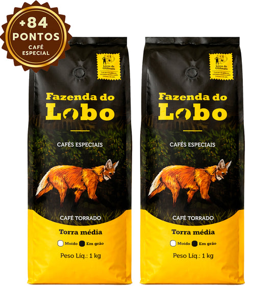Kit 2kg Café Especial + 84 Pts Fazenda Do Lobo 2x 1kg